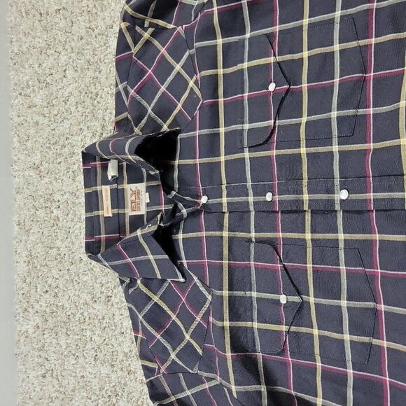 Ely Cattleman Shirt Mens 16/32 Button Up Plaid Multicolor Long Sleeve - Picture 3 of 7